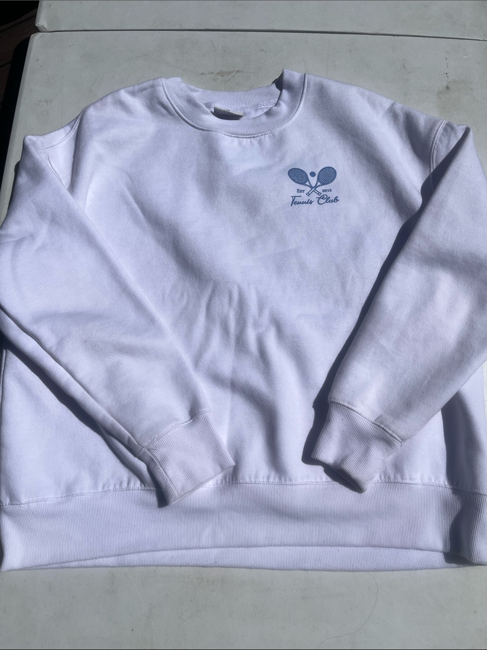 White Tennis Club Crewneck Sweatshirt